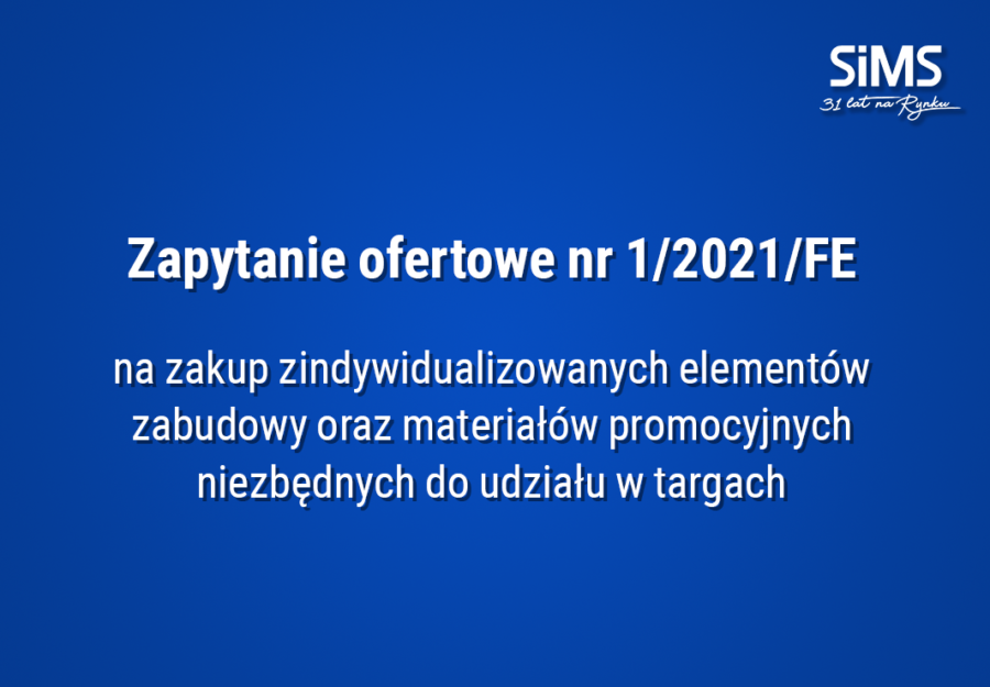 Zapytanie ofertowe nr 1/2021/FE